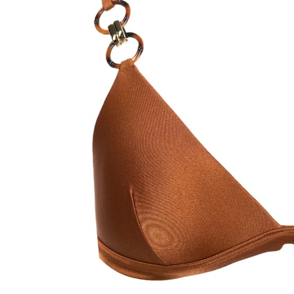 NEW ZIMMERMAN Violet Embellished Metallic  Triangle Bikini Top - Picture 3 of 6